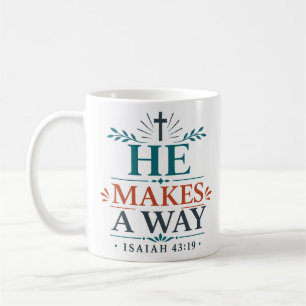 Caneca De Café Ele Faz Um Caminho Citação Cristã Inspiradora