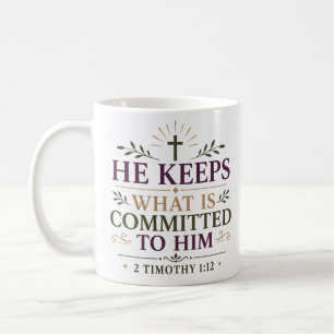 Caneca De Café Ele Guarda O Que Lhe É Confíado Citação Espiritual