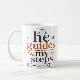 Caneca De Café Ele Guia Meus Passos Citação Cristã Inspiradora