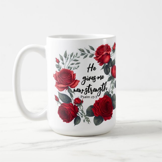 Caneca De Café Ele Me Dá Uma Nova Força (Esquerda)