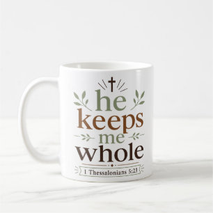 Caneca De Café Ele Me Mantém Inteiro Citação Cristã Inspiradora d