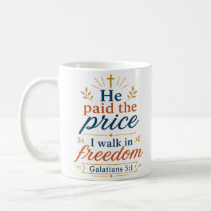 Caneca De Café Ele Pagou o Preço Eu Caminho em Liberdade Cristã