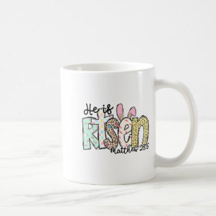 Caneca De Café Ele Ressuscitou Cruz Cristã Jesus Coelho de Páscoa