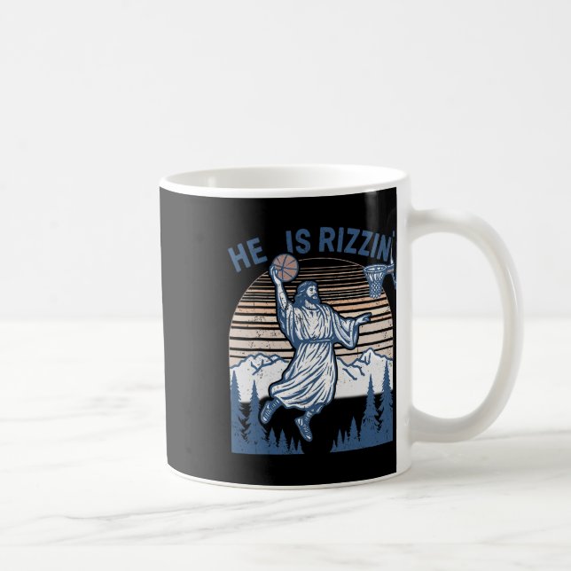 Caneca De Café Ele Ressuscitou Funny Páscoa Jesus Brincando Sketl (Direita)