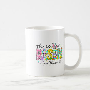 Caneca De Café Ele Ressuscitou Jesus Cristão Feliz Páscoa Mulhere