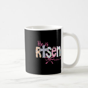 Caneca De Café Ele Ressuscitou Jesus Cristão Feliz Páscoa Ressusc