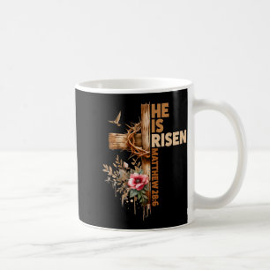 Caneca De Café Ele ressuscitou jesus cristão religioso páscoa hom
