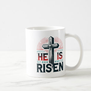 Caneca De Café Ele Ressuscitou Jesus Dia de Páscoa Cristão