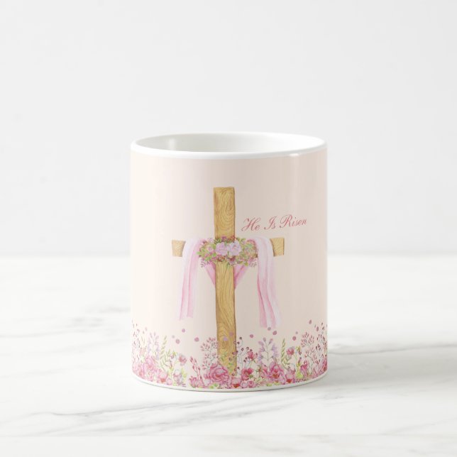 Caneca De Café Ele Ressuscitou Páscoa Cristã Personalizada (Centro)