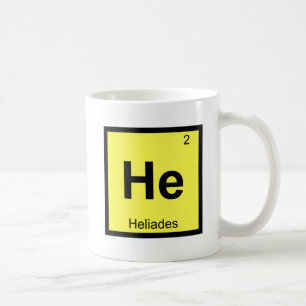 Caneca De Café Ele - Tabela Periódica de Química Heliades Grega