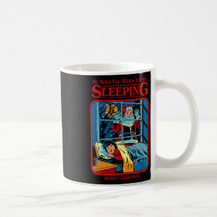 Caneca De Café Ele vê você quando você está dormindo Feliz Natal 
