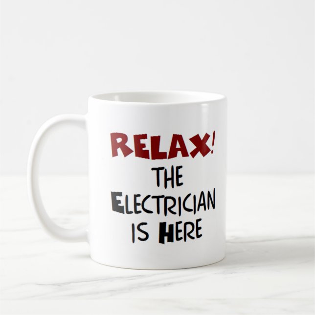 Caneca De Café electrician is here (Esquerda)