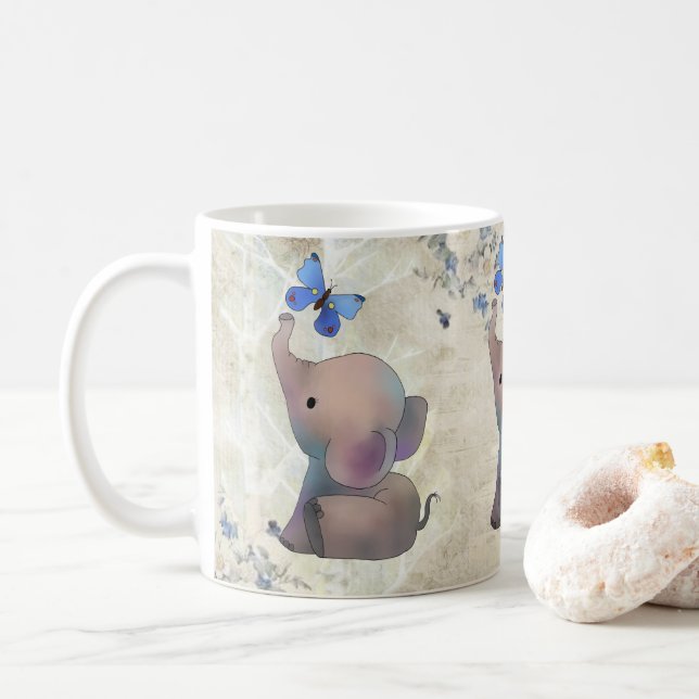 Caneca De Café Elefant mit Schmetterling (Com Donut)