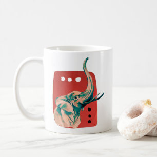 Caneca De Café Elefante abstrato africano