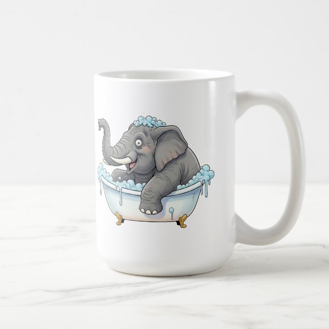 Caneca De Café Elefante alegre tomando banho de bolha (Direita)