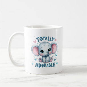 Caneca De Café Elefante Bebê Totalmente Adorável