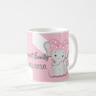 Caneca De Café Elefante bonitinho de desenho animado em polca bra