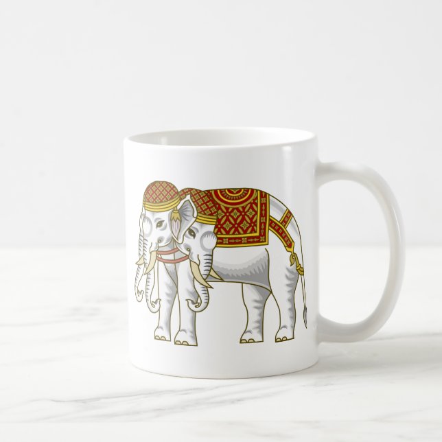 Caneca De Café Elefante branco tailandês de Erawan (Direita)