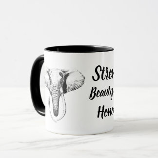 Caneca de café elefante, caneca motivadora