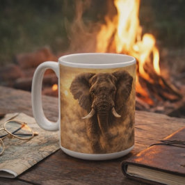 Caneca De Café Elefante Carregando | Arte de Poder da Vida Selvag