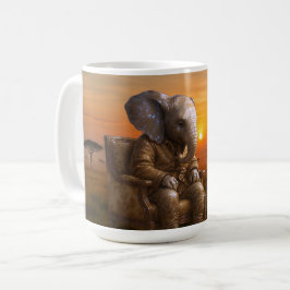 Caneca De Café Elefante Cavalheiro Safari