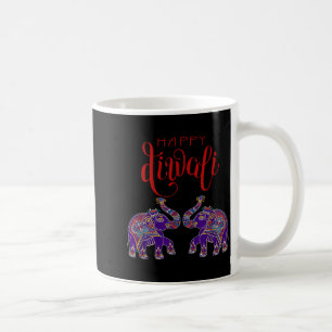 Caneca De Café Elefante Colorido Feliz Deepavali Diwali Para Hind