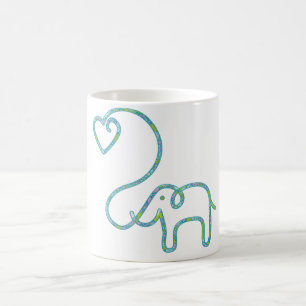 Caneca De Café ELEFANTE com coração