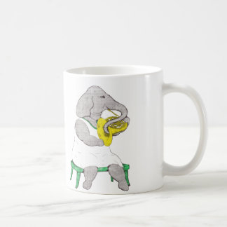 Caneca De Café Elefante com trompa francesa