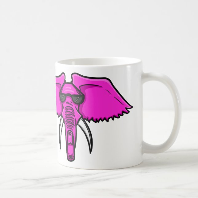 Caneca De Café Elefante cor-de-rosa (Direita)