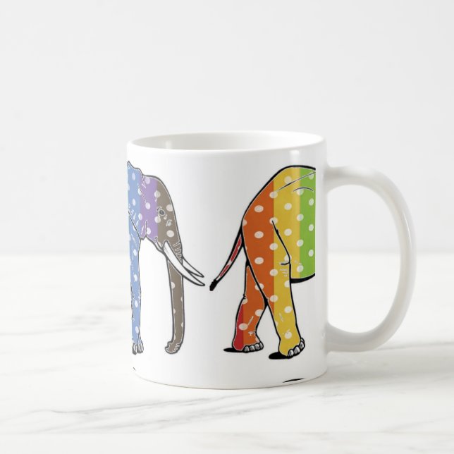 Caneca De Café Elefante das bolinhas (Direita)
