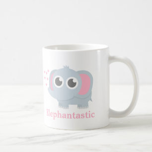 Caneca De Café Elefante De Bebê Bonito Com Amor Para Meninas