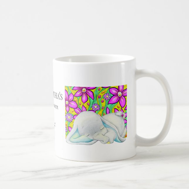 Caneca De Café Elefante de Flor Coffee Mug (Direita)