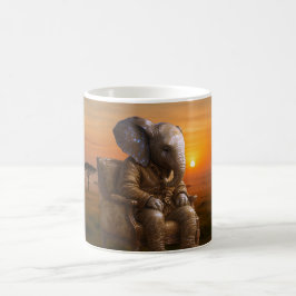 Caneca De Café Elefante de Safari Reflexivo