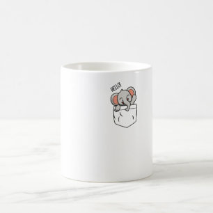 Caneca De Café elefante diz olá no bolso