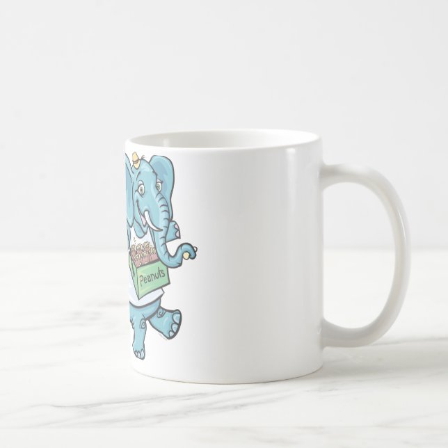 Caneca De Café Elefante do circo que vende amendoins (Direita)