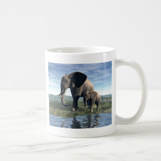 Caneca De Café Elefante e bebê