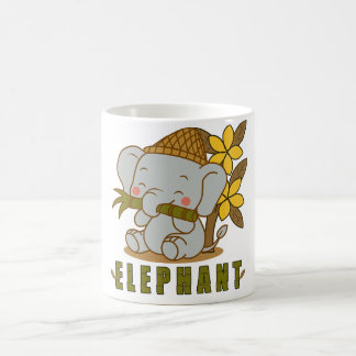 Caneca De Café elefante e flor de champa