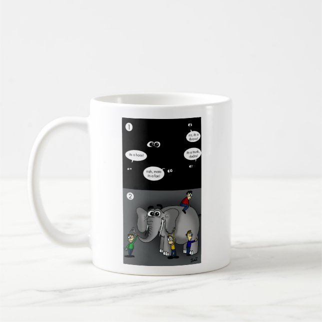 Caneca De Café Elefante em uma sala escura (Esquerda)