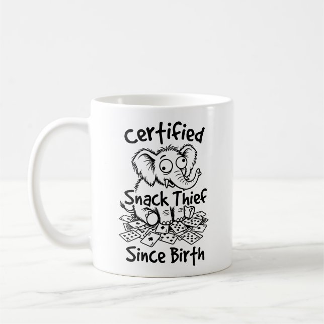 Caneca de Café Elefante Feral Para Amantes de Snac (Esquerda)