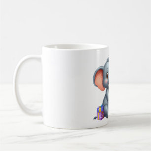 Caneca De Café Elefante Fofo Aniversário de 5 anos