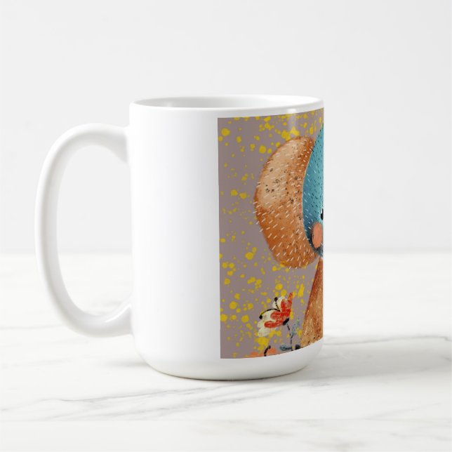 Caneca De Café Elefante Gracioso na Natureza (Esquerda)