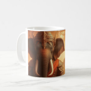 Caneca De Café "Elefante guerreiro na floresta"
