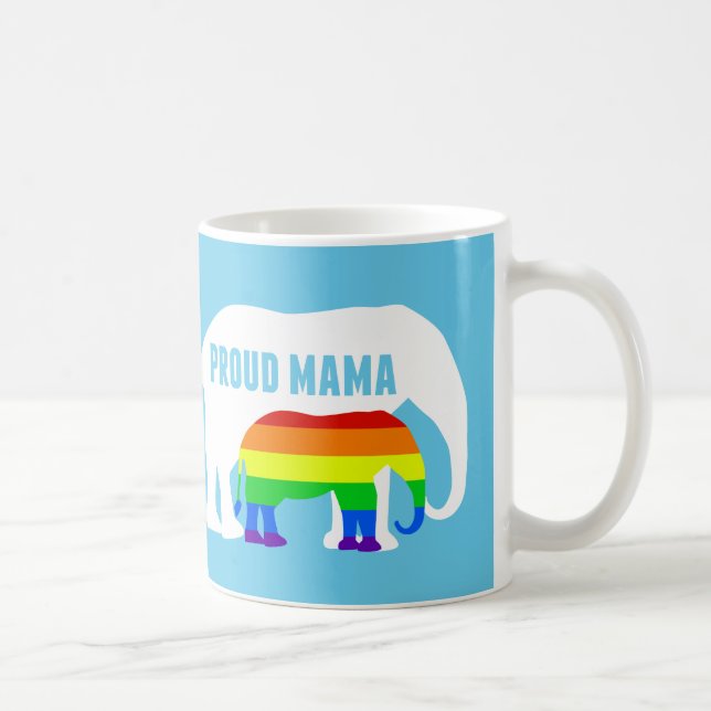 Caneca De Café Elefante LGBT Orgulhoso (Direita)