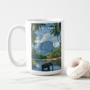 Caneca de Café Elefante na Selva do Sri Lanka