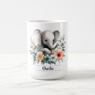 Caneca De Café Elefante para Bebê com Cor de Água Adorável com No