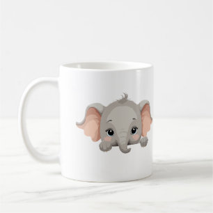 Caneca De Café Elefante Peeking Bonito Adorável E Engraçado Anima
