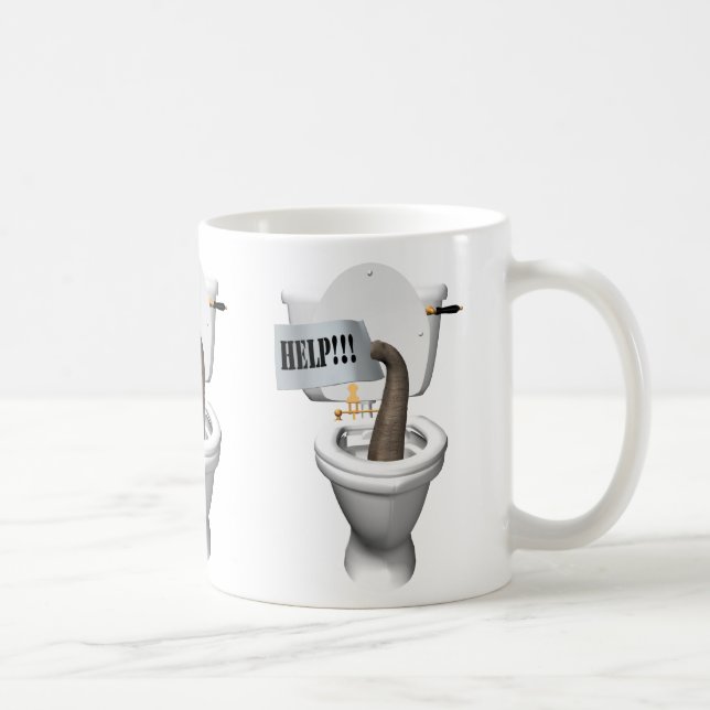 Caneca De Café Elefante Preso No Banheiro (Direita)