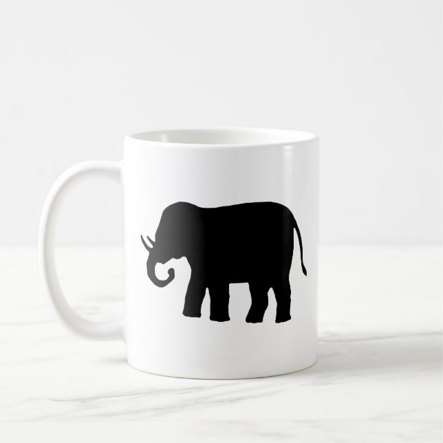 Caneca De Café Elefante Preto (Esquerda)