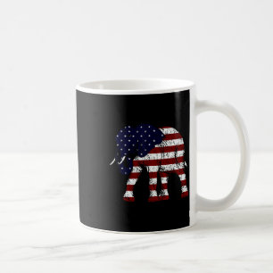 Caneca De Café Elefante Republicano Bandeira Americana Desgastada