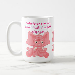 Caneca De Café Elefante Rosa De Processo Irônico